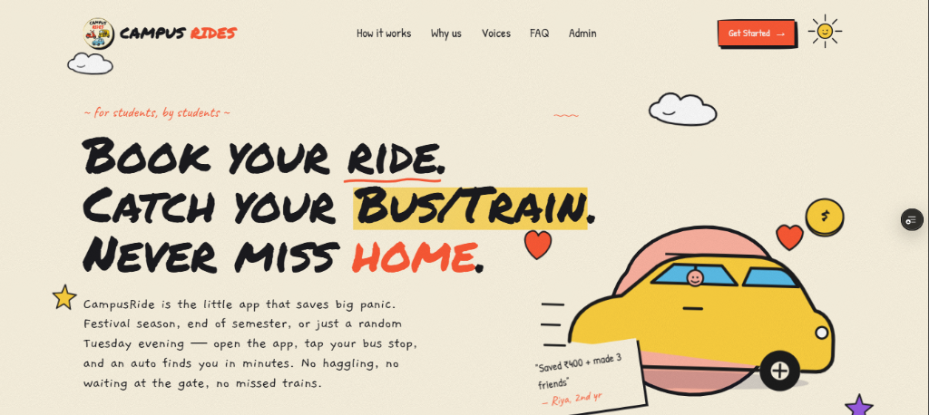 Campus Rides App Preview